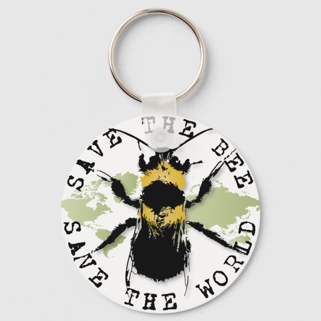 Yoga Speak : Save the Bee...Keychain Keychain (Front)