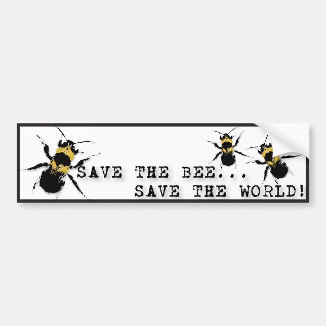 Yoga Speak : Save the Bee ... Save the World! Bumper Sticker (Front)