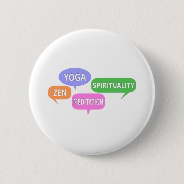 Yoga Spirituality Zen Meditation Speech Bubbles Button (Front)