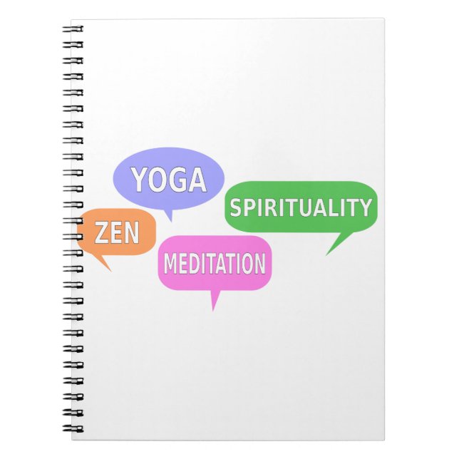 Yoga Spirituality Zen Meditation Speech Bubbles Notebook (Front)