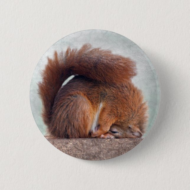 Yoga Squirrel Badge Button (Front)