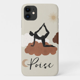 Yoga stretch pose silhouette poise health sun moon iPhone 11 case