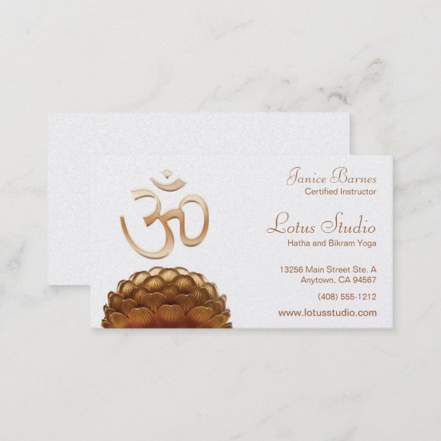 Yoga Studio Business Card on Pearl Stock (Front/Back)