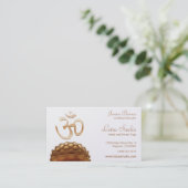 Yoga Studio Business Card on Pearl Stock (Standing Front)