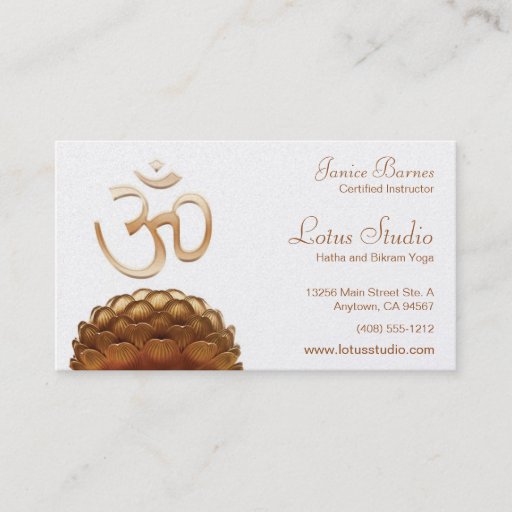 Customizable Yoga Studio Business Card on Pearl Stock