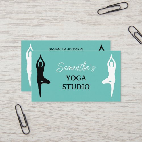 Yoga Studio business card template with pose logo