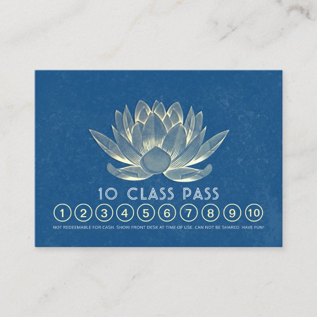 Yoga Studio Class Pass Loyalty Appointment Lotus Card (Front)