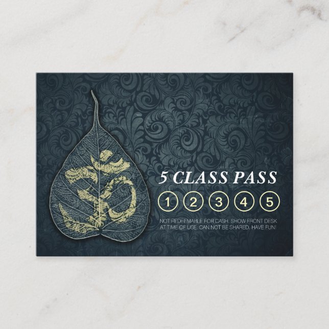 Yoga Studio Class Pass Loyalty punch Appointment Card (Front)