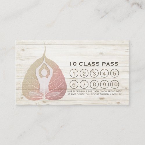 Yoga Studio Class Pass Meditation Pose Bodhi Leaf Loyalty Card