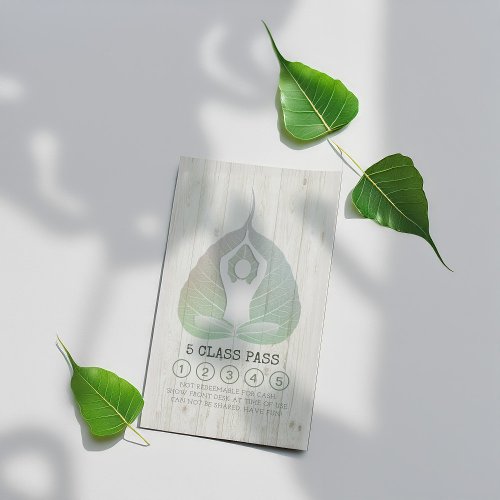 Yoga Studio Class Pass Meditation Pose Bodhi Leaf Loyalty Card