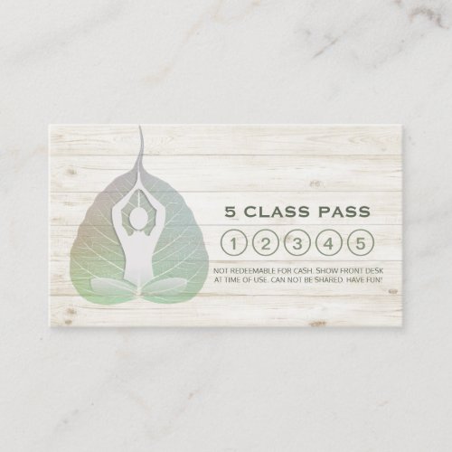 Yoga Studio Class Pass Meditation Pose Bodhi Leaf Loyalty Card