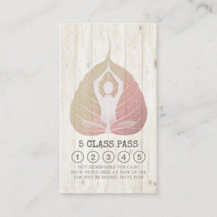 Yoga Studio Class Pass Meditation Pose Bodhi Leaf Loyalty Card