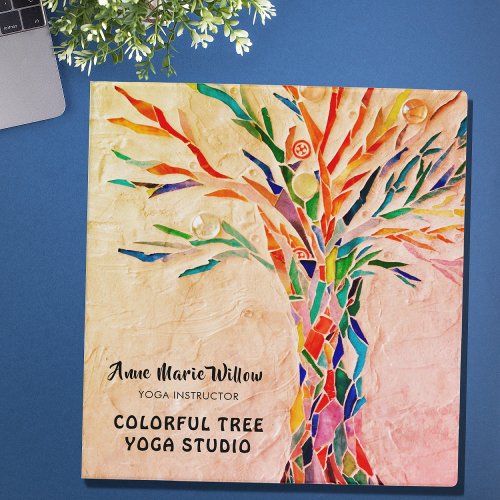 Yoga Studio Colorful Tree Ring Binder