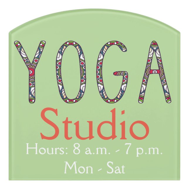 Yoga Studio Door Sign (Contour Front)