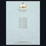 Yoga Studio Gold Lotus Logo Blue Linen Brochure Flyer<br><div class="desc">Yoga Studio Gold Lotus Logo Blue Linen Brochure.</div>