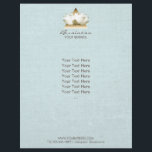 Yoga Studio Gold Lotus Logo Blue Linen Brochure Flyer<br><div class="desc">Yoga Studio Gold Lotus Logo Blue Linen Brochure.</div>