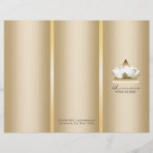 Yoga Studio Gold Lotus Logo Spa Tri-Fold Brochures (Front)