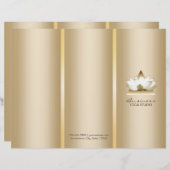 Yoga Studio Gold Lotus Logo Spa Tri-Fold Brochures (Front/Back)