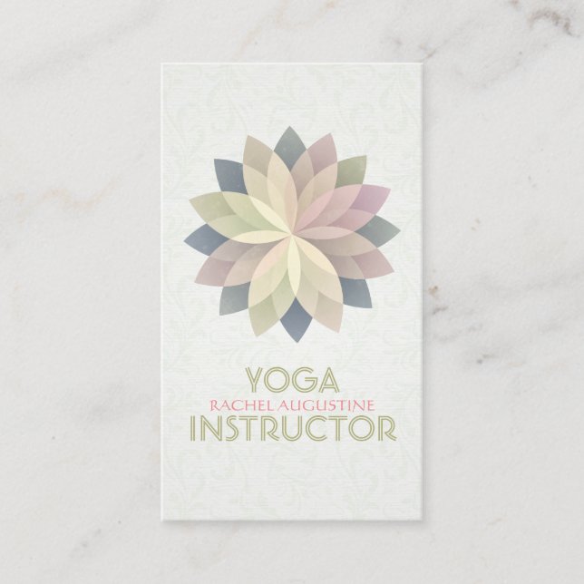 YOGA Studio Instructor Appointment Lotus Mandala Card (Front)