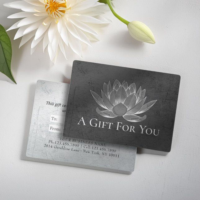 YOGA Studio Instructor Gift Certificate Chic Lotus (Creator Uploaded)