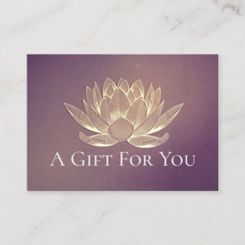 YOGA Studio Instructor Gift Certificate Gold Lotus