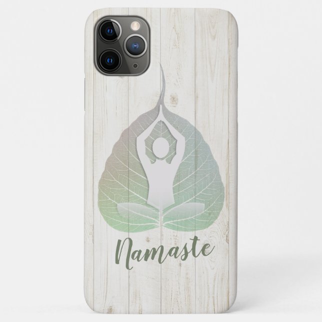 Yoga Studio Instructor Meditation Pose Bodhi Leaf Case-Mate iPhone Case (Back)