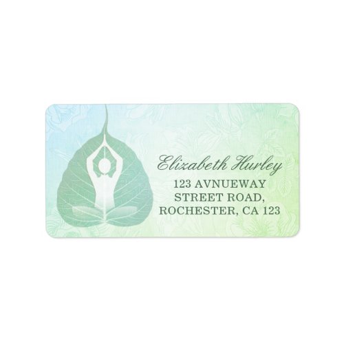 Yoga Studio Instructor Meditation Pose Bodhi Leaf  Label
