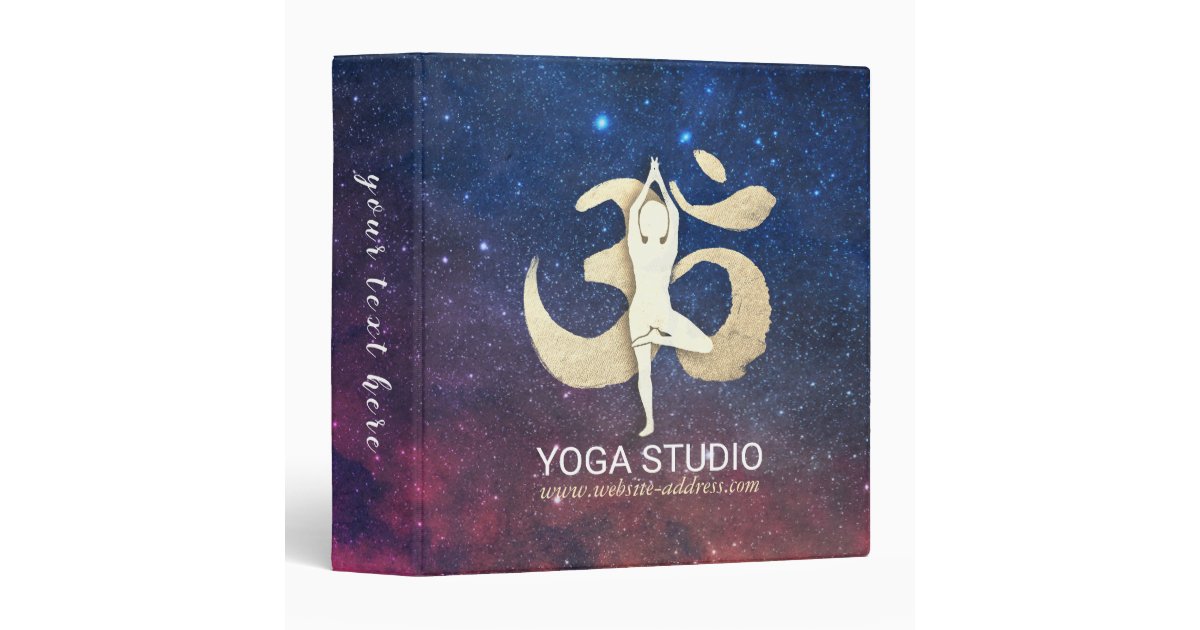 Yoga Studio Meditation Instructor Life Coach OM 3 Ring Binder, Zazzle