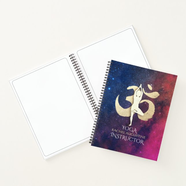 Yoga Studio Instructor Meditation Pose OM Symbol Notebook (Inside)