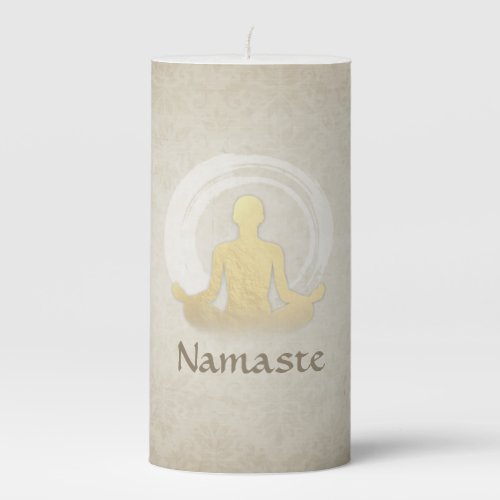 Yoga Studio Instructor Meditation Pose ZEN Symbol Pillar Candle