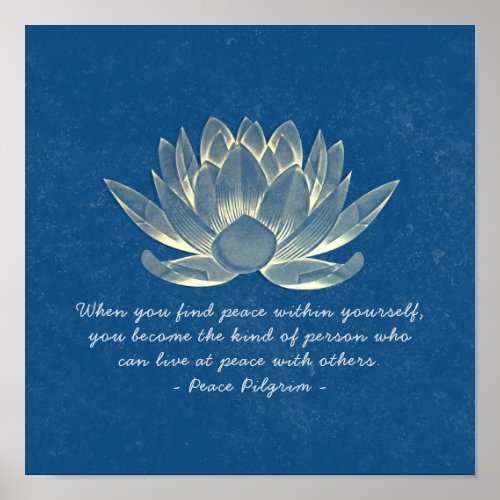 YOGA Studio Instructor Meditation Quote Gold Lotus Poster