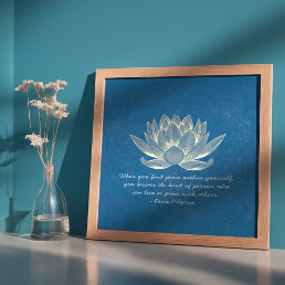 YOGA Studio Instructor Meditation Quote Gold Lotus Poster