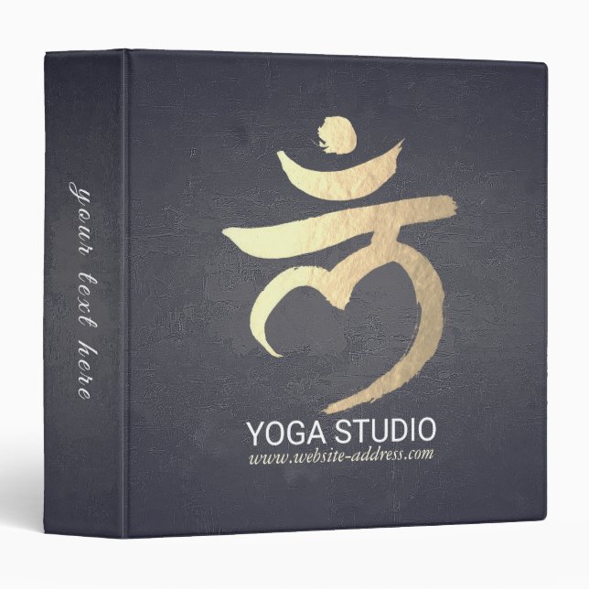 Yoga Studio Instructor Meditation Root Chakra Sign 3 Ring Binder (Front/Spine)