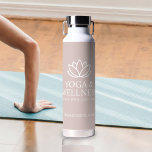 Yoga Studio Logo Business Water Bottle Promotion<br><div class="desc">Create your own yoga studio water bottle! A great promotional idea for your business. Sell to your customers,  reward your employees,  giveaway to your loyal customers.</div>