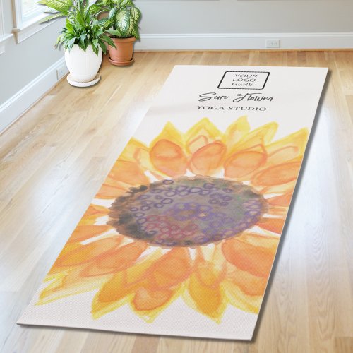 Yoga Studio Logo Sunflower  Yoga Mat