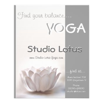 Yoga Studio Lotus Merchandising Flyer by Avanda at Zazzle