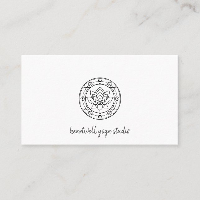 Yoga Studio Lotus Moon Business Card (Front)