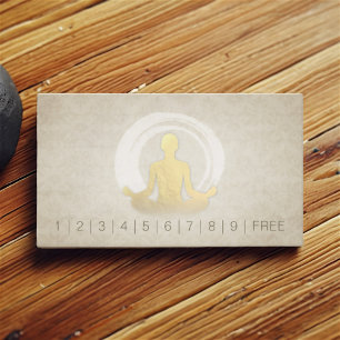 YOGA Studio Loyalty Punch Meditation Pose ZEN Sign Card
