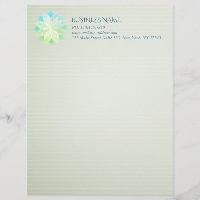 YOGA Studio Meditation Instructor Colorful Mandala Letterhead (Front)