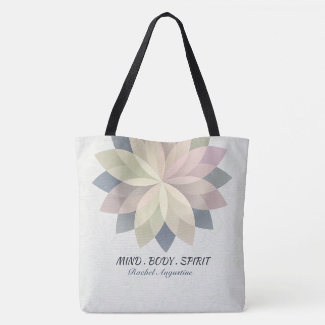 YOGA Studio Meditation Instructor Colorful Mandala Tote Bag (Back)