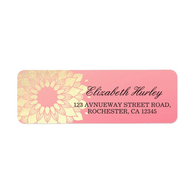 Yoga Studio Meditation Instructor Golden Mandala Label (Front)