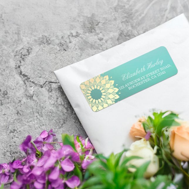 Yoga Studio Meditation Instructor Golden Mandala Label (Creator Uploaded)