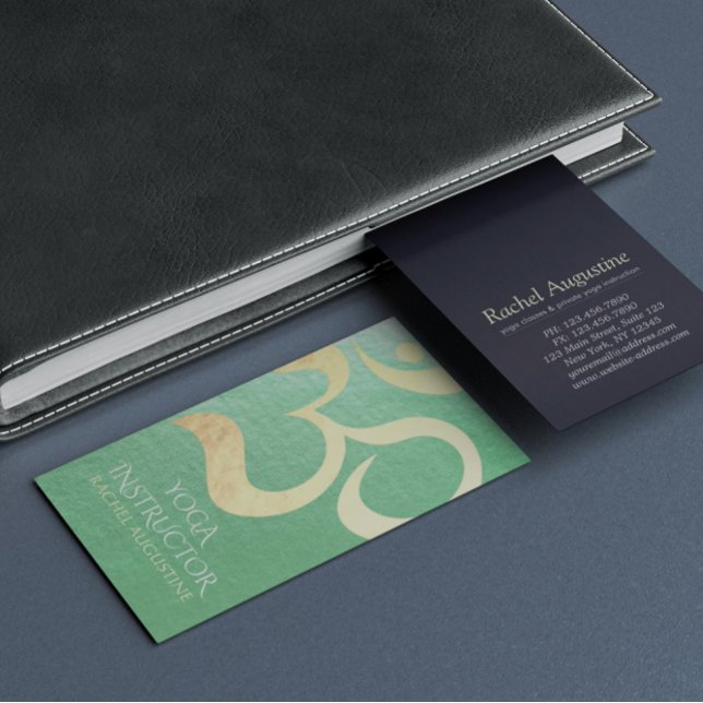 Yoga Studio Meditation Instructor Life Coach OM Business Card (Creator Uploaded)
