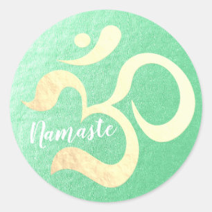 Yoga Studio Meditation Instructor Life Coach OM Classic Round Sticker
