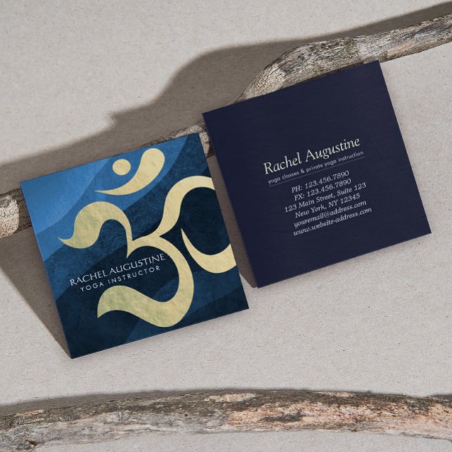 Yoga Studio Meditation Instructor Life Coach OM Sq Square Business Card (Creator Uploaded)