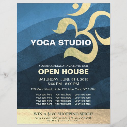 Yoga Studio Meditation Instructor Om Open House Fl Flyer