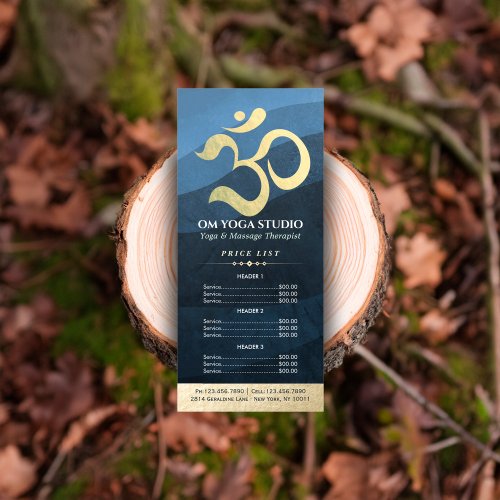 Yoga Studio Meditation Instructor Om Price List Ra Rack Card