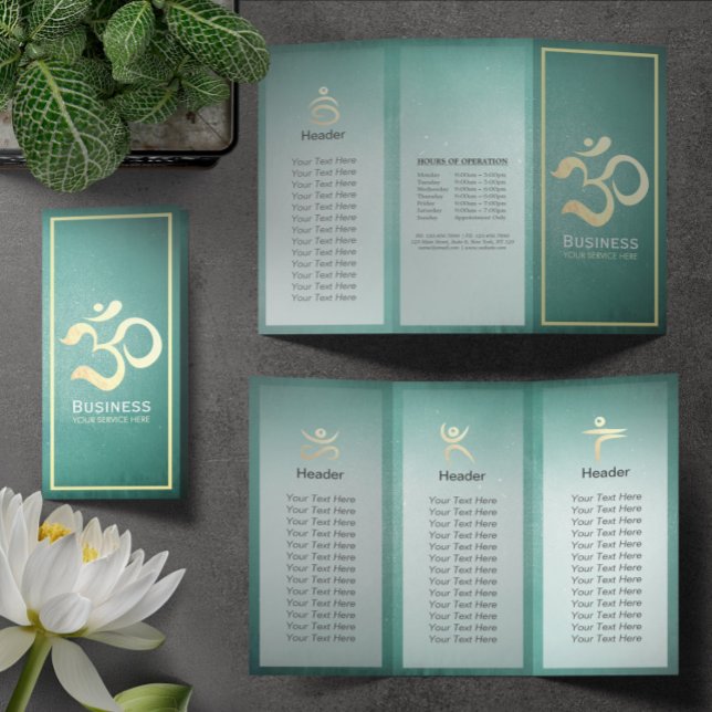 Yoga Studio Meditation Instructor OM Sign Tri-Fold (Creator Uploaded)