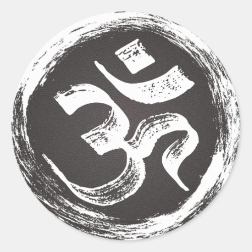 YOGA Studio Meditation Instructor OM  ZEN Symbols Classic Round Sticker