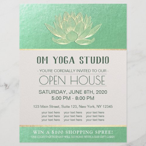 YOGA Studio Meditation Instructor Open House Lotus Flyer